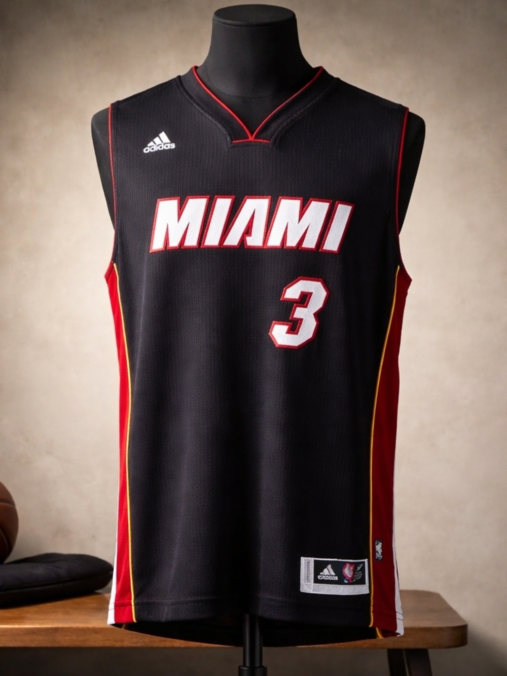 Dwyane Wade Men's 3XL Adidas Swingman Miami Heat NBA Jersey Black Butler